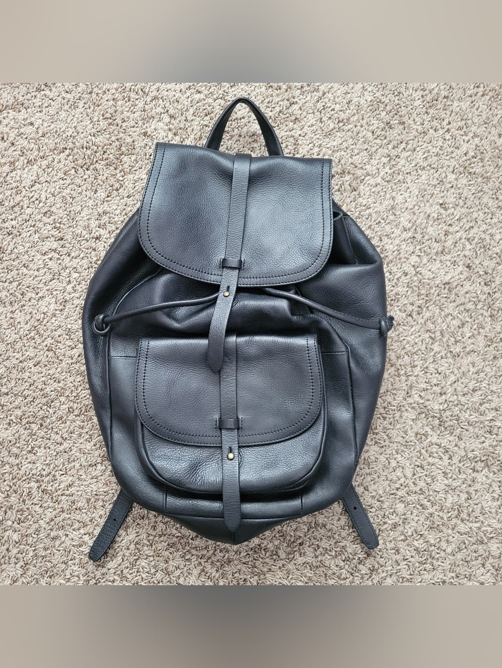 Madewell The Transport Rucksack Backpack Bookbag Bag Purse Leather Drawstring